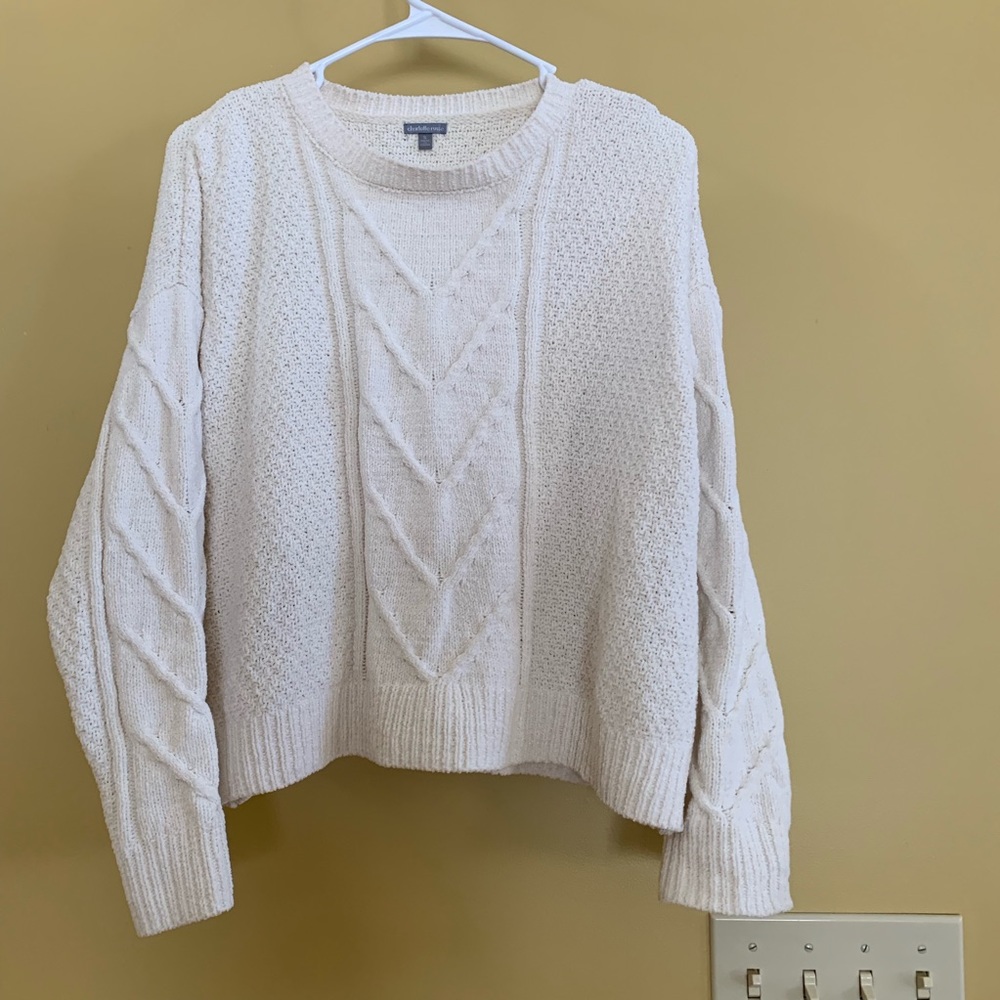 ✨FREE WP✨ Charlotte Russe White Cable Knit Sweater